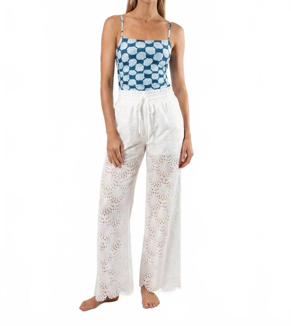 NEW HERMOZA dana pant in white shell eyelet